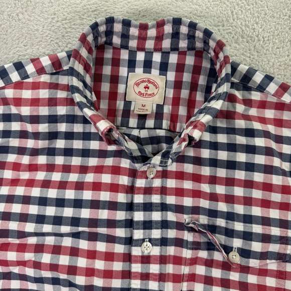 Brooks Brothers Red Fleece Mens Medium Button Down Plaid Check Shirt Casual EUC‎ - Picture 2 of 8